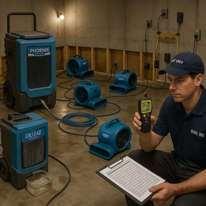 Structural Drying and Dehumidification process in Alpaugh, CA